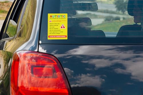 Image of Autistic Occupant in Vehicle Sticker Decal - 3.75x5 Waterproof Autism Awareness Stickers Decals for Cars Trucks SUV Window Bumper Waterbottles Vehicles Hardhats Accessories
