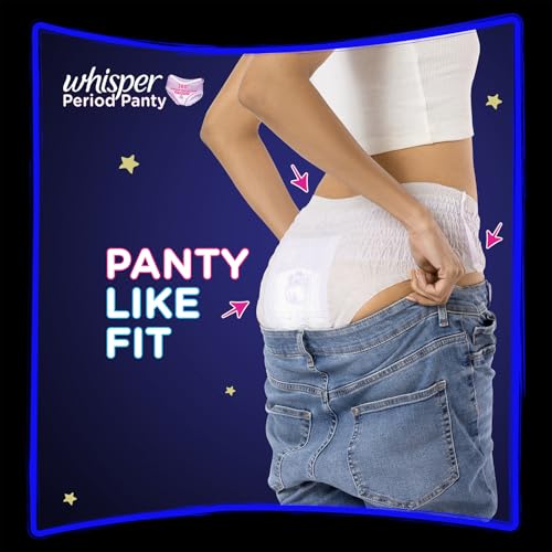 CONFETTIWOW Whisper Bindazzz Night Period Panty|6 M-L Panties|upto 0% Leaks|360 degree leakage protection|Full back coverage|Suitable for Heavy Flow|Flex fit|Soft & comfortable|With disposable wrap4