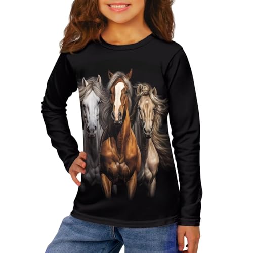 Image of Kids Long Sleeve Shirts for Girls 3-16 Year Old Cute Clothes for Teen Girls Casual Workout Tops