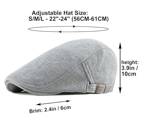 Image of Quanhaigou Men's Cotton Flat Ivy Gatsby Newsboy Driving Hat Adjustable Irish Cabbie Ivy Driving Hunting Cap