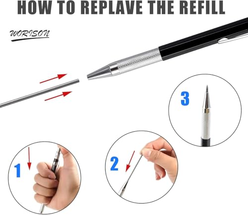 Image of worison 2.0mm Mechanical Pencil Lead Pencil for Drawing, Carpenter,Crafting Art,Sketching with 12 Pcs Refill, Ink Color-Black