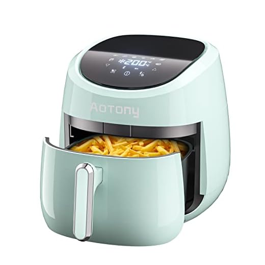 Varmluftsfritös Elektrisk Varmluftsfritös Luftsfritös Aerofryer fritös utan olja med digital LCD pekskärm enkel rengöring i diskmaskin, automatisk avstängning, 1400W(Aqua)