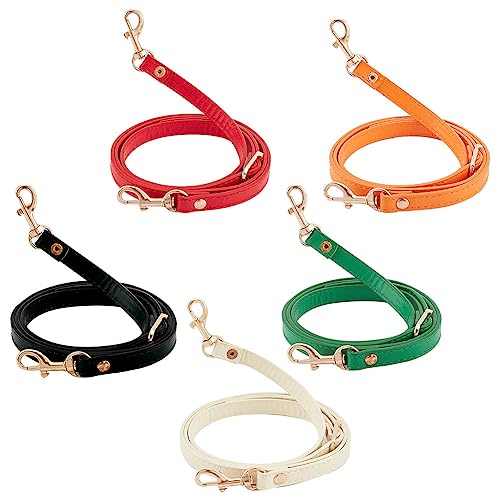 Image of PH PandaHall 5 Colors 50 Inch Leather Shoulder Strap Replacement with Hooks Adjustable PU Leather Strap Purse Strap Replacement for Handbags Clutches Extended Crossbody Bags Purses Briefcase