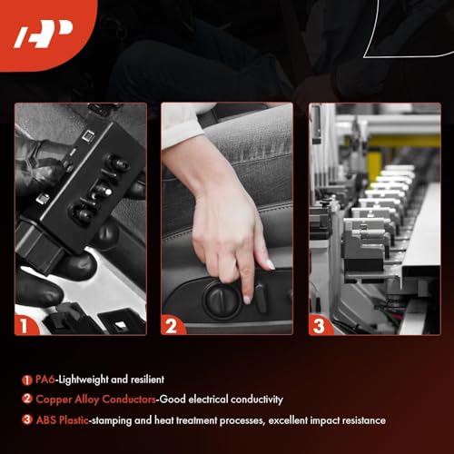 A-Premium 6 Ways Power Seat Switch Compatible with Ford Lincoln & Mercury Vehicles - F-150 Escape Explorer Super Duty Freestyle Mustang Taurus Milan Sable & More - # SW7258, 9L3Z14A701A, 5F9T14B709AA