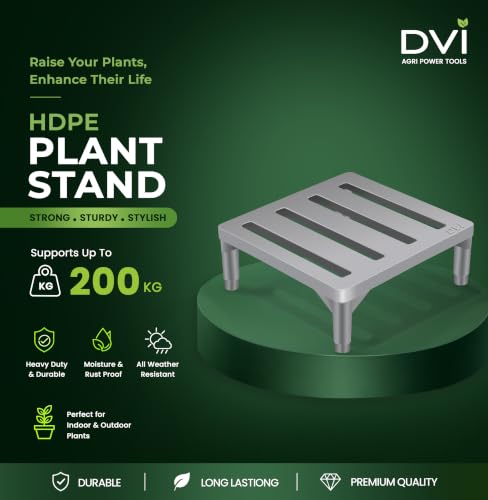 Image of DVI Heavy Duty Grey Plant Stand | Pack of 1 | Strong, Durable, Rust-Proof | Supports Up to 200 Kg | Indoor & Outdoor Use | Pot Stand for Big Size Plants | All Weather Resistant Pot Stand