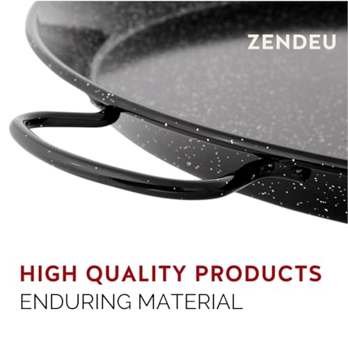 ZENDEU Enameled Paella Pan (Carbon Steel, 24 in - 60 cm (20 Servings)) - Thumbnail 2