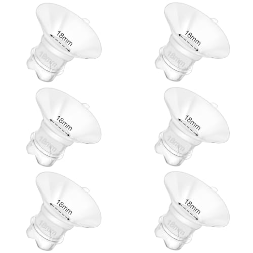 6pcs Updated Silicone Flange Insert 18mm Compatible with Momcozy/Medela/Spectra/Eufy/Lansinoh/TSRETE/Elvie/NCVI/Paruu Breast Pump for 24mm Flange/Shield Breastfeeding Essential Replacement Pump Part