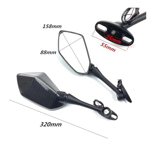 Espejos retrovisores de motocicleta CBR con luz señal giro para eliminar puntos ciegos 4