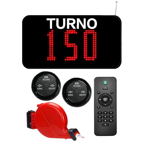 CYSSJF Digitale Anzeige für Anruf auf Spanisch, 3 Ziffern, mit Ticketspender, Schicht- und Warteschlangenmanagement für Restaurants, Geschäfte, Klinik