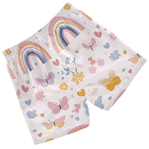 Pigsaly Boys Swim Trunks Pink Rainbows Butterflies Boys Board Shorts Swimsuit Swimwear Summer Bathing Suit 3T2