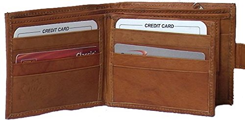Genuine Cowhide Leather Men's Wallet- 4507-L Us (Tan) #TOP1