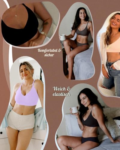 HORISUN Damen-Push-up-BH mit V-Ausschnitt, ohne Bügel und mit sanftem Halt – Ansicht 6