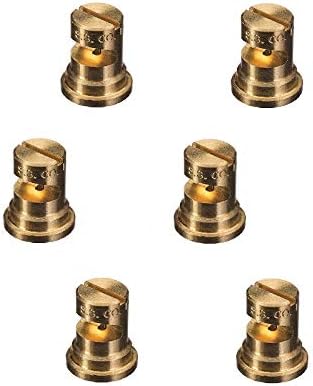 Pack of 6 - TeeJet FloodJet Brass Wide Angle Flat Spray Tips 0.2 GPM @ 40 PSI TK-1