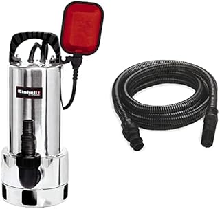 Einhell GC-DP 9035N Clean/Dirty Water Pump | 900W Stainless Steel Submersible Pump, 18,000 L/H & 4173635 Suction Hose for Water Pumps Diameter Plastic Tube with Male and Female Adaptors |