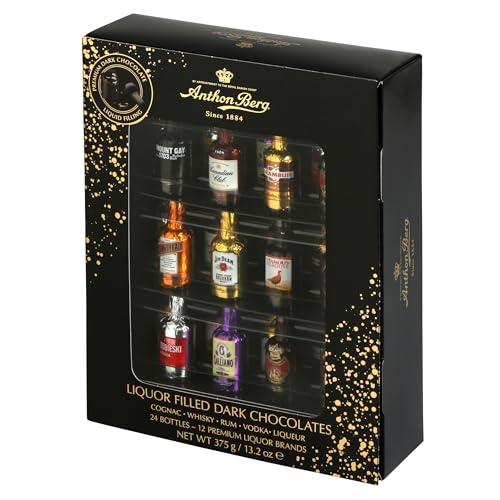 Anthon Berg - 24 Cioccolatini Assortiti Ripieni di Liquore, Confezione Regalo, 375g