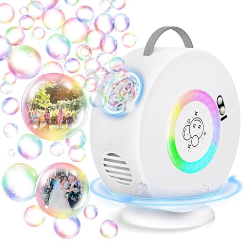 Bubble Machine Automatic LED Lights Bubble Blower for Kids Rechargeable