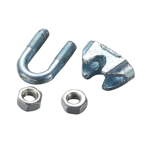 VILLFUL 24pcs Rigging Wire Cable Clamp Galvanized Steel Malleable Clip for Rope