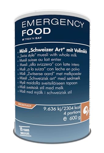 TREK'N EAT Emergency Food Müsli Schweizer Art mit Vollmilch | Haltbare Notfallnahrung