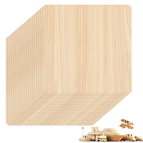 Lot de 20 plaques de contreplaqué de balsa - 2 mm x 200 mm x 200 mm - Pour bricolage - Modèle avion, bateau, travail du bois, bateaux, maisons et autres bâtiments Cover