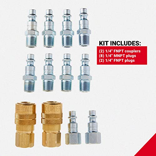Milton (S-210) 1/4" Npt M-Style Coupler And Plug Kit, (12-Piece) #TOP2