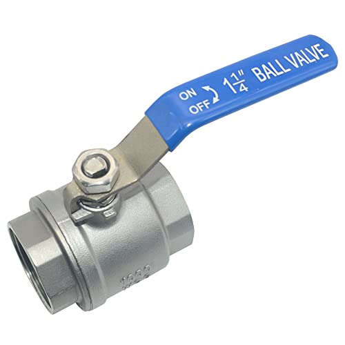 Image of DAN SPEED 1-1 /4 inch Female 316 Stainless Steel Full Port Ball Valve Vinyl Handle WOG1000 (1-1 /4 inch)