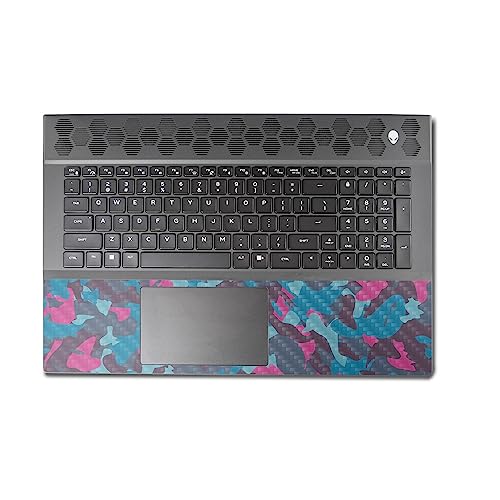 Image of MightySkins Carbon Fiber Skin Compatible with Alienware M18 R1 (2023) Full Wrap Kit - Cool Blue Pink Camo | Protective, Durable Textured Carbon Fiber Finish | Easy to Apply | Made in The USA