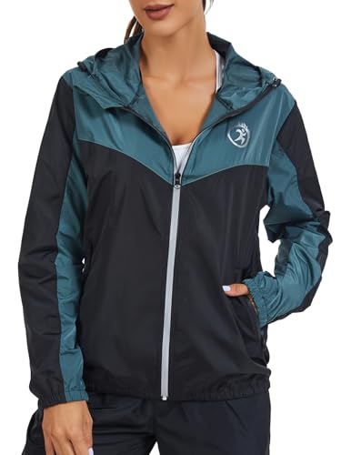 LAZAWG Rain Jacket Women Raincoats with Hood Lightweight Waterproof Windproof Rain Coat Zipper Travel Outdoor2