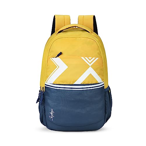 Skybags Laptop Backpack 27L With Raincover, 3 Spacious Compartments & Front Pocket | Yellow | Strider Pro (B0C9QZNVBQ) Amazon Price History, Amazon Price Tracker