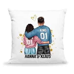 Tee4b , recyceltem Polyester , -cushion-2 Paar Kissen Personalisiert Mit Bedrucken Bezug Hülle Namen Geschenk für…