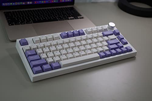 Image of NJ80-AP Wireless Mechanical Keyboard with Knob Bluetooth 5.0 /2.4G /Wired Connection 75% Hot Swappable Custom RGB Programmable Gaming Keyboard with PBT Keycap for Win Mac