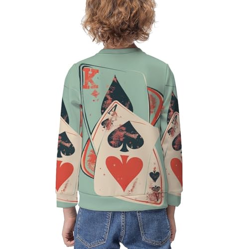 Playing Cards Signs CasinoChildren's Casual Pullover Sweatshirt Loose Fit8-10Y2