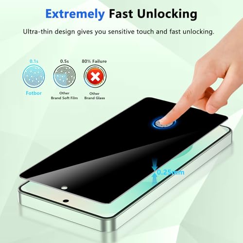 Fotbor for Samsung Galaxy S25 Plus 28° Privacy Screen Protector with [3s Installation Frame], Case Friendly 9H+ Tempered Glass 2Pack by Fotbor - Used condition - Image 2