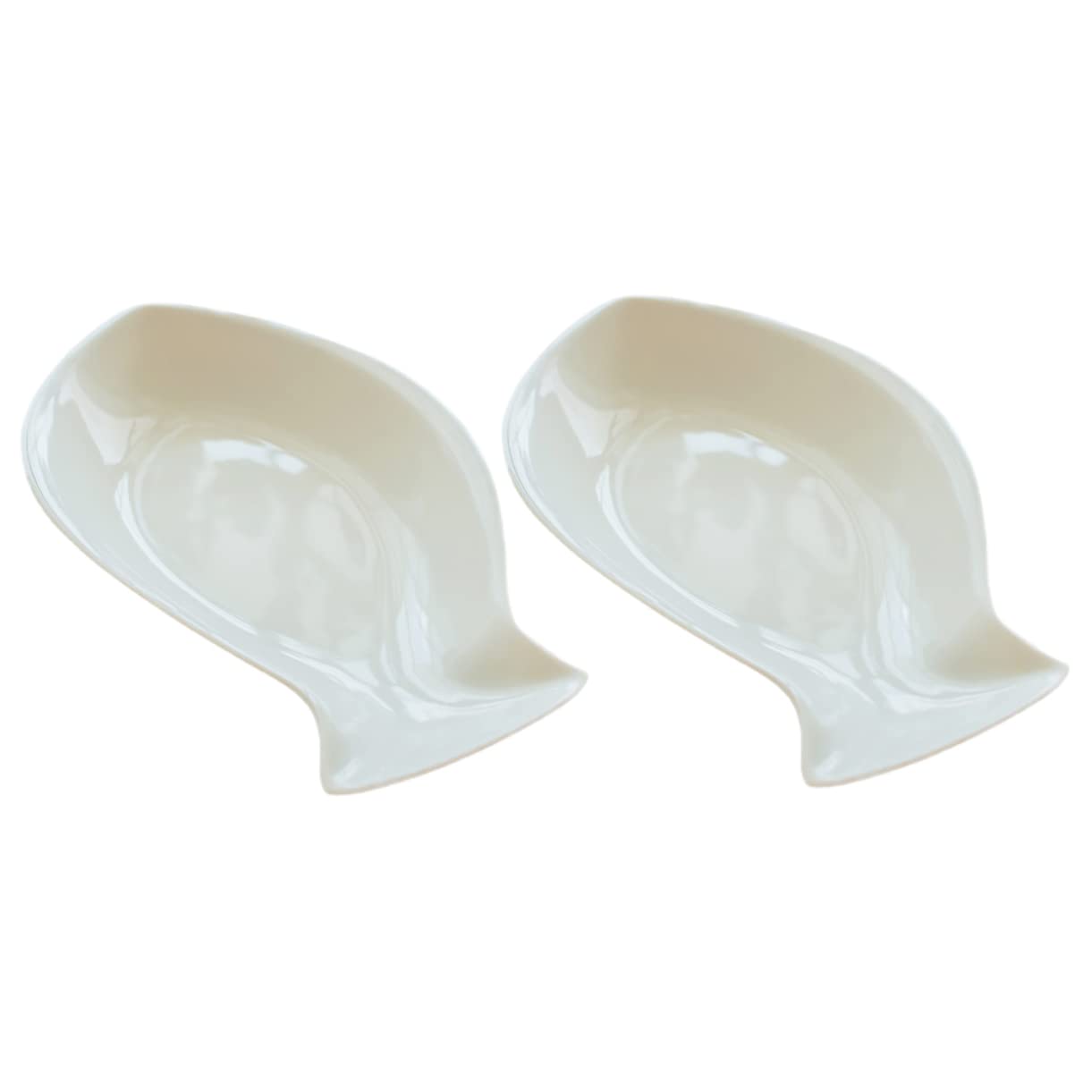 Cabilock Plato de Cena de Cerámica Forma de Pez, 2 Unidades, Apto para Microondas, Fácil de Limpiar, para Fruta y Aperitivos