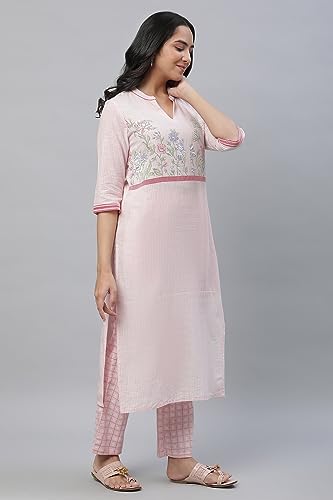 Image of Aurelia Women's Cotton Regular Fit Casual Floral Regular Work Utility Kurta