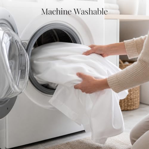 Image of Bathway White Shower Curtain Liner Fabric 72x72 Inches Waterproof Shower Curtain Liner Washable Shower Liner with 3 Magnets and 12 Rustproof Metal Grommets, Cloth Shower Liner for Bathroom