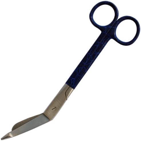 Modern Professional Medical Tools, Stainless Steel (7.5" Lister Bandage Scissors, MT120, Blue Tribal)