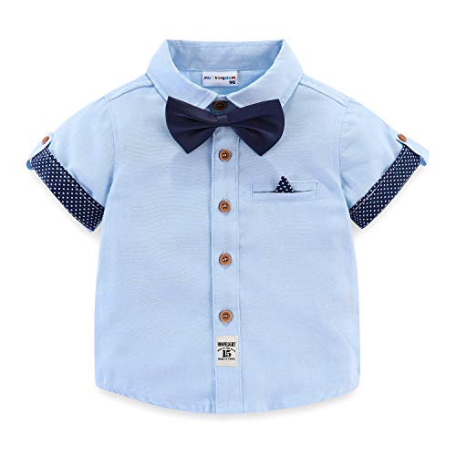 Image of Mud Kingdom Little Boys Dress Shirts Short Sleeve Cute Summer