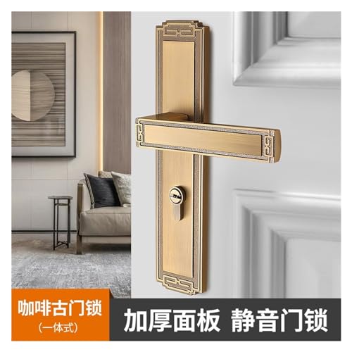 Serrure de porte magnétique silencieuse en bronze de style chinois