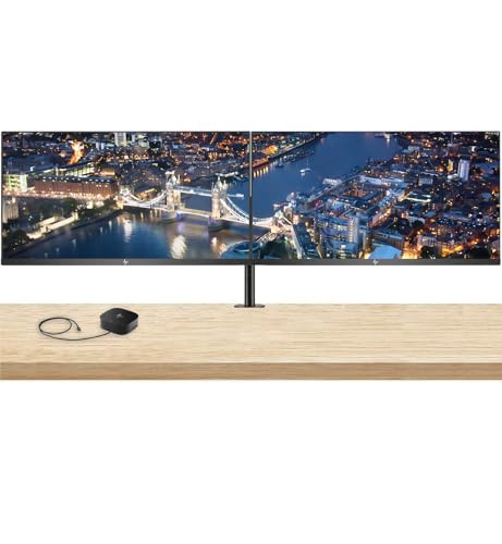 Image of HP Series 7 Pro 27-inch 727pu 2K Quad HD (2560 x 1440) LCD Monitor, 2-Pack - Daisy Chain, DisplayPort, USB Hub, Thunderbolt 4 Bundled with Desk Mount Dual Stand & USB-C Multiport G5 Dock