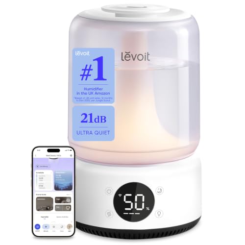 Levoit Smart Humidifier for Bedroom, 4.2L Top Fill, 21dB Ultra Quiet