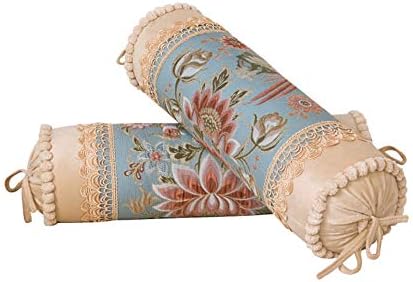 European Palace Luxury Long Sofa Pillow Candy Cylinder Bolster Pillow Nap Containing Core (Beige)