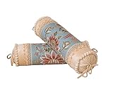 European Palace Luxury Long Sofa Pillow Candy Cylinder Bolster Pillow Nap Containing Core (Beige)