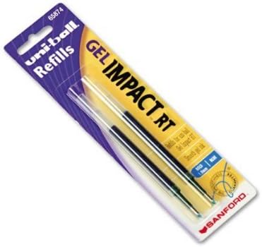 6 PACK - 12 REFILLS uni-ball Gel Impact RT Retractable Bold Point Blue Ink Pen Refills, 2 Pack (65874PP)