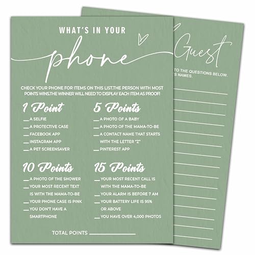 Nuhany Hilarious Baby Shower Game Cards Ideas
