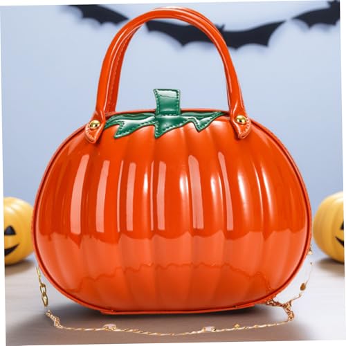 Sac à main citrouille avec chaîne en métal robuste et fermeture zippée - 6