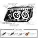 SPEC-D TUNING LED + Halo Projector Headlights Black Compatible with 1999-2005 VW Jetta/Bora Mk4, Left + Right Pair Headlamps Assembly