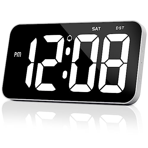 Nesifee Digital Wall Clock, 11 Inch Large Display Clocks With Usb Charge(Adapter Included), Dst, 12/24H, Auto-Dimming, Led Wall Clock & Desk Clock For Office Living Room Bedroom Decor - White #TOP5