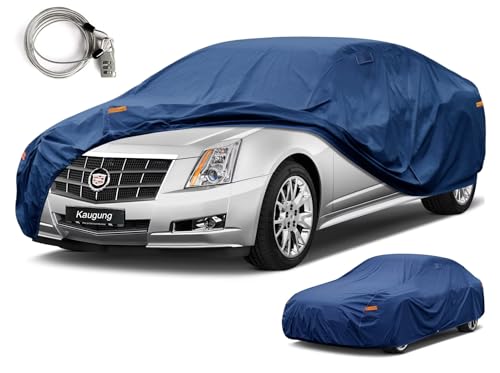 Image of Kaugung Custom Fit Car Cover for Cadillac CTS (2003-2014), Heavy Duty Waterproof All Weather Outdoor Protection, Breathable Full Exterior Cover with Vent, Rain Sun Snow UV Proof