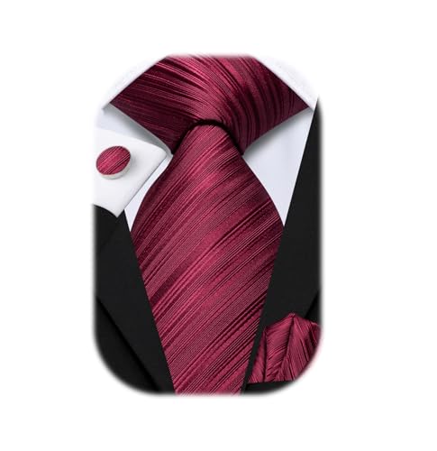 Image of Hi-Tie Men's Tie Sets Silk Paisley Striped Necktie Pocket Square Cuff-links Sets Wedding Business Holiday
