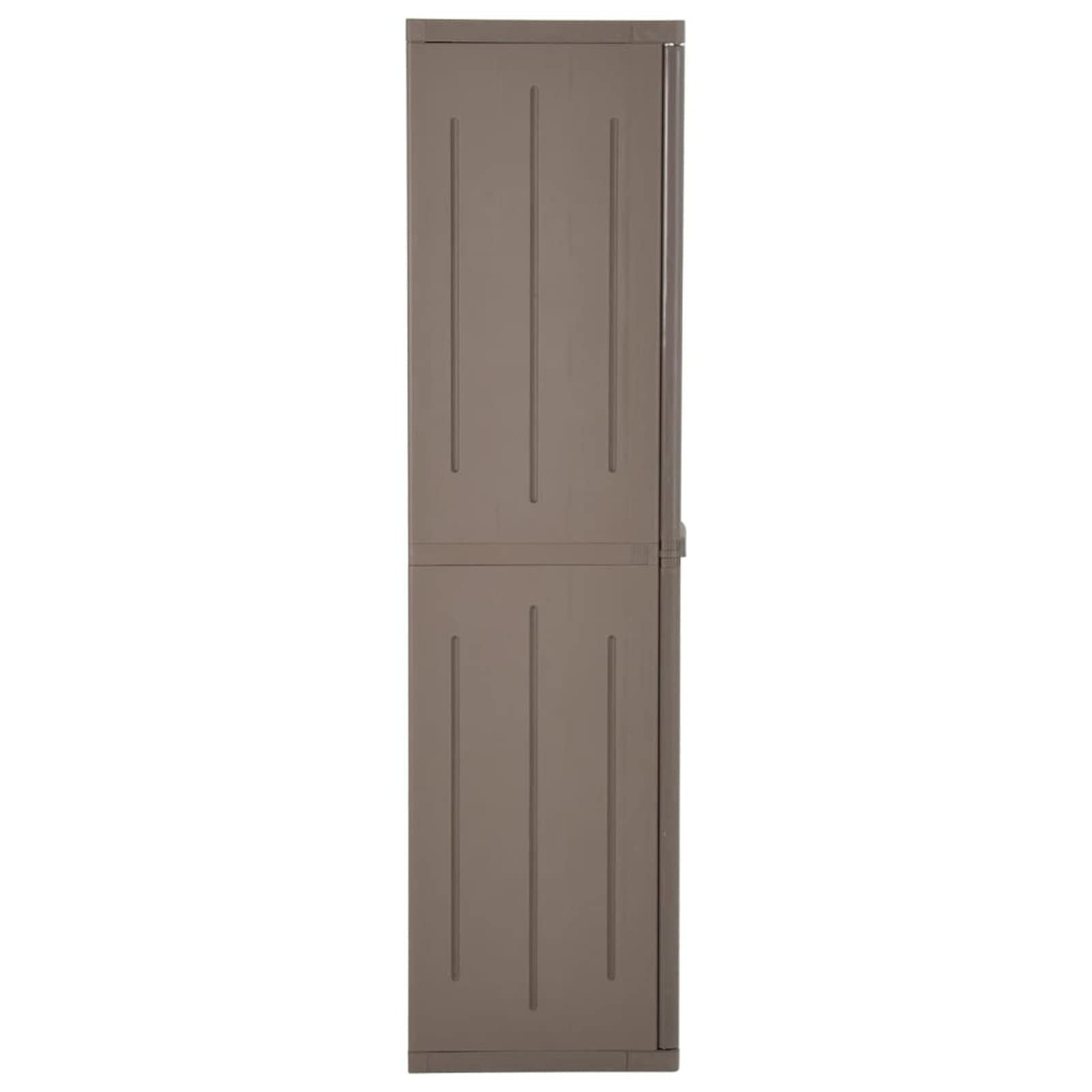 Tidyard Armadio da Giardino per Attrezzi, Portascope, da Esterno Interno, Armadietto Portaoggetti, Capanno in Rattan PP Marrone 65x45x172 cm